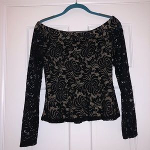 BCBGMaxAzria Dressy Top Lace Sleeves